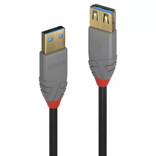 Lindy 0.5m USB 3.2 Type A Extension Cable, 5Gbps, Anthra Line