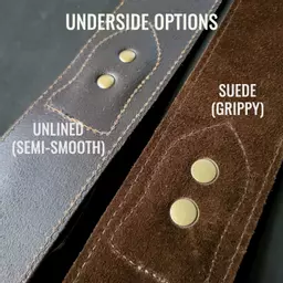 BS79 brown suede or unlined underside Pinegrove Leather guitar strap.jpg
