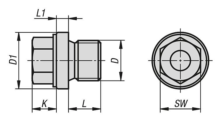 Screw Plug Without Vent. 1/2