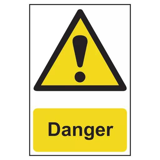 ASEC Danger Warning Sign PVC 200mm x 300mm