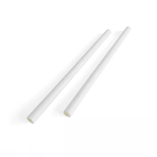 6 x 200mm Paper Straw White