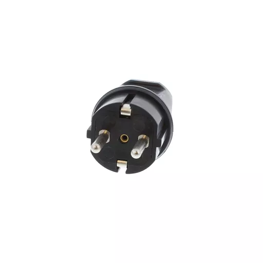 IP44 PVC Earthed Schuko Plug, Black