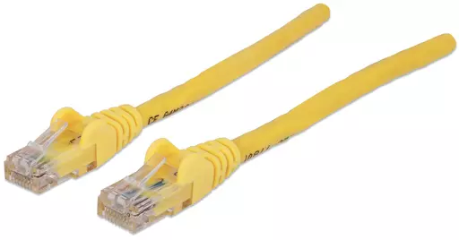 Intellinet Network Patch Cable, Cat6, 20m, Yellow, CCA, U/UTP, PVC, RJ45, Gold Plated Contacts, Snagless, Booted, Lifetime Warranty, Polybag