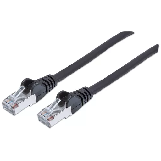 Intellinet Network Patch Cable, Cat6A, 30m, Black, Copper, S/FTP, LSOH / LSZH, PVC, RJ45, Gold Plated Contacts, Snagless, Booted, Lifetime Warranty, Polybag