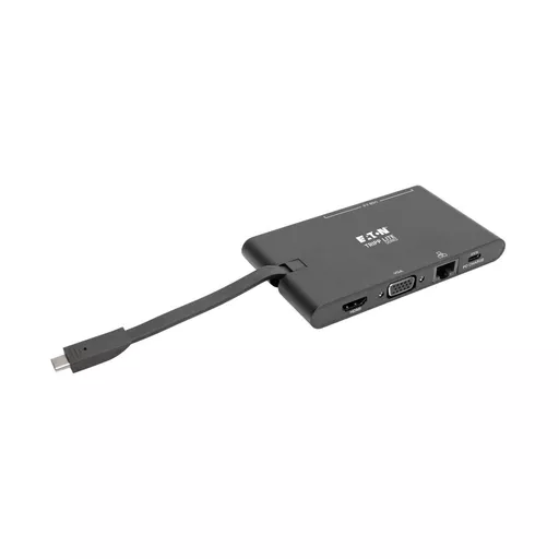Tripp Lite U442-DOCK3-B USB-C Dock - 4K HDMI, VGA, USB 3.x (5Gbps), USB-A/C Hub, Gigabit Ethernet, Memory Card Slots, 100W PD Charging