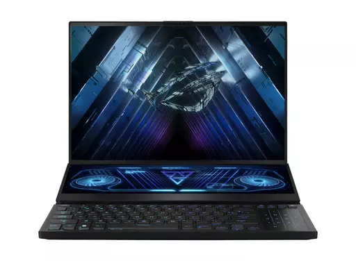 ASUS ROG Zephyrus Duo 16 GX650PY-NM010W notebook 7945HX 40.6 cm (16") WQXGA AMD Ryzen™ 9 32 GB DDR5-SDRAM 2000 GB SSD NVIDIA GeForce RTX 4090 Wi-Fi 6E (802.11ax) Windows 11 Home Black