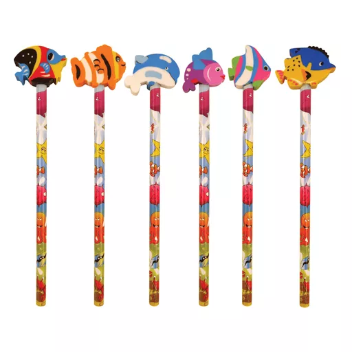 Sealife Pencil with Eraser (Order in Packs for Discount)