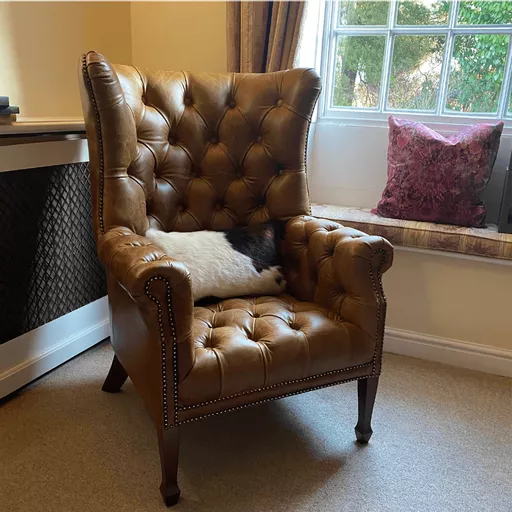 Norfolk Leather Wing Chair