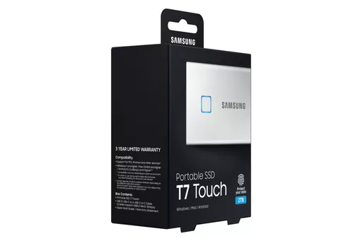 Samsung Portable SSD T7 Touch 2TB - Silver