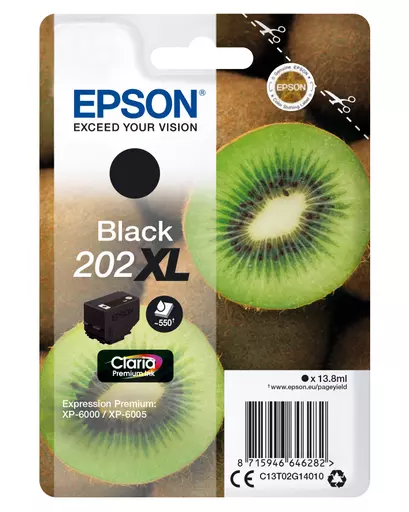 Epson C13T02G14010/202XL Ink cartridge black high-capacity, 550 pages 13,8ml for Epson XP 6000