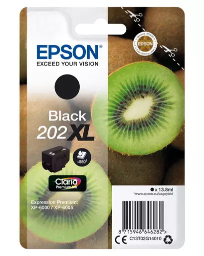 Epson C13T02G14010/202XL Ink cartridge black high-capacity, 550 pages 13,8ml for Epson XP 6000