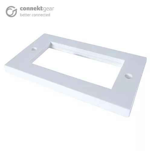 connektgear AV Double Faceplate - 4 Module 146 x 86mm Flat Edge - White