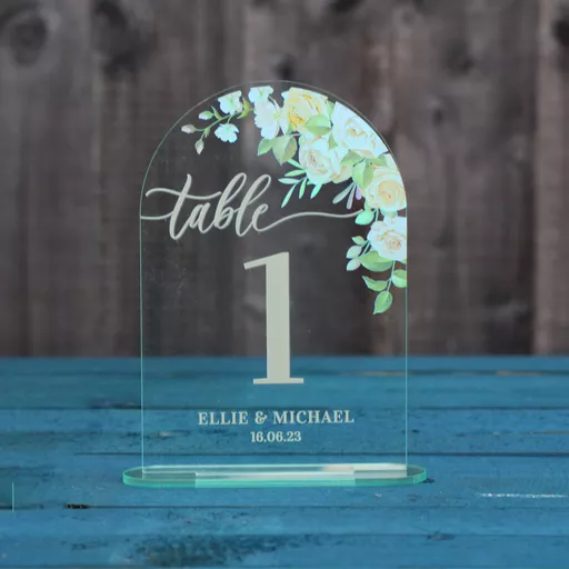 Table Numbers - Pink Flowers