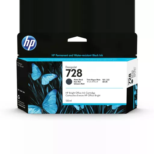 HP 3WX25A/728 Ink cartridge black matt 130ml for HP DesignJet T 830