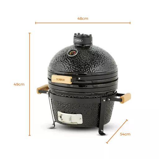 BBQ-Toro Kamado Grill Holzkohlegrill Ø 52 cm KURO, rot, Keramikgrill