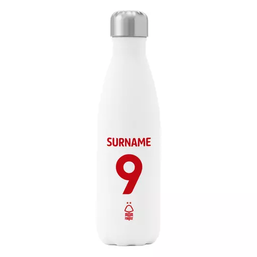 Nottingham Forest FC Back of Shirt Insulated Water Bottle - White