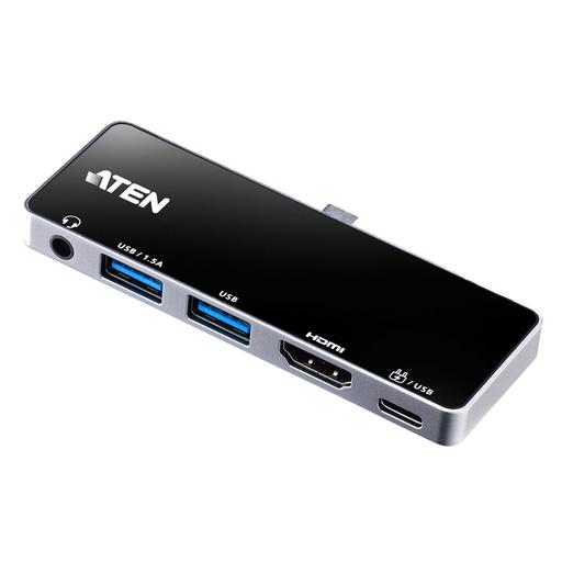 ATEN UH3238 laptop dock/port replicator Docking USB 3.2 Gen 1 (3.1 Gen 1) Type-C Black, Silver
