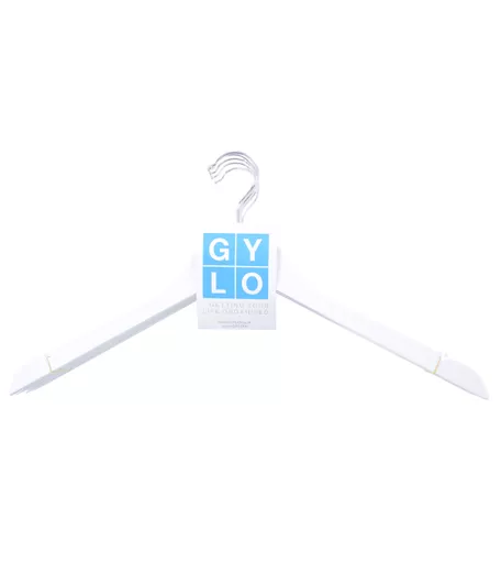 White Wooden Wishbone Hanger with No Bar 450mm - Pack of 5