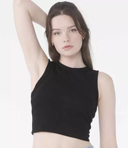 Bella Ladies Micro Rib Muscle Crop Tank Top