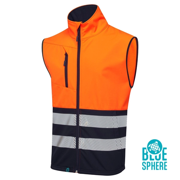 Picture of Supertouch Blue Sphere Essentials Hi Vis Eco Coolair Orange Softshell Gilet