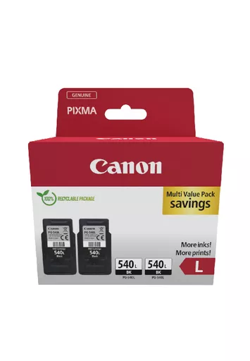 Canon 5224B020/PG-540L Printhead cartridge black pigmented twin pack, 2x300 pages ISO/IEC 24711 11ml Pack=2 for Canon Pixma MG 2150/MX 370