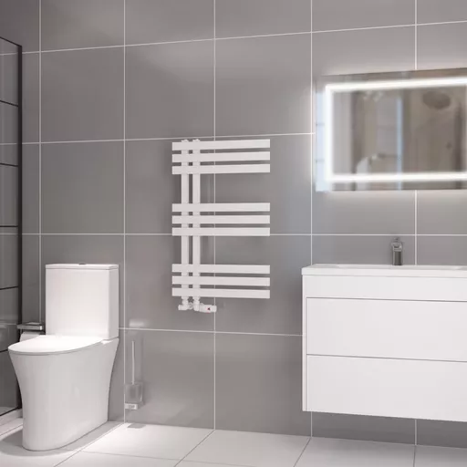 Hurley 800 x 500 Towel Rail Matt White