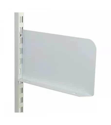 Twin Slot White Solid Shelf Ends - 250mm - Pair