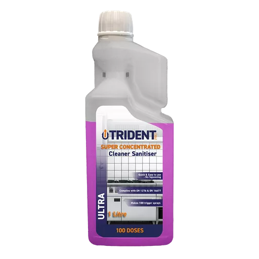 Trident Pro Ultra Super Concentrated Cleaner Sanitiser, 1L Bottle