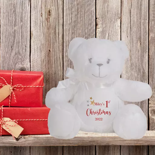1st Christmas White Bear Plush Soft Toy