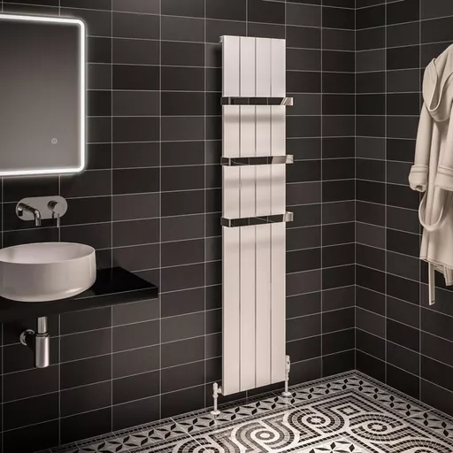 Rosano 1800 x 375 Aluminium Radiator Matt White