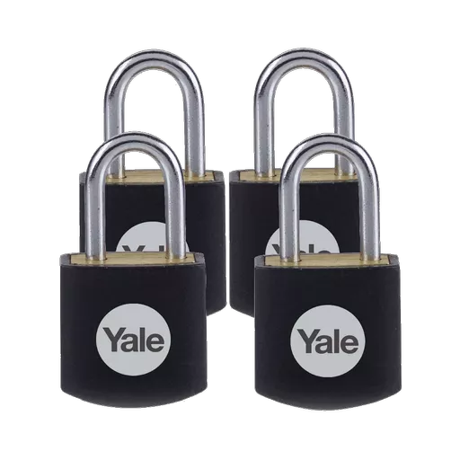 YALE Y110JB Brass Open Shackle Padlock - Pack of 4