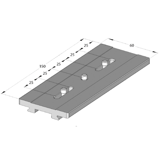 Arca Swiss Long Classic quick-release plate with 2 1/4 "fasteners, Length 150mm x Width 60mm; center distance 25-100mm