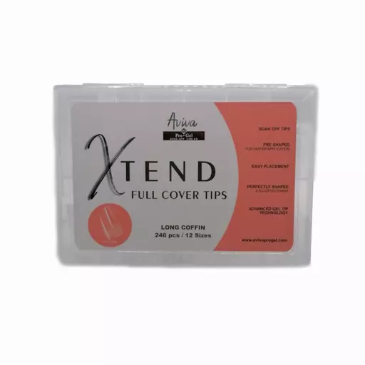 Aviva ProGel XTend Full Cover Gel Tips (Prebuffed) Long Coffin