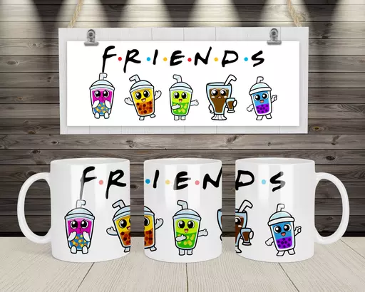 Personalised Bubble Tea Mug For Friends - Add Names