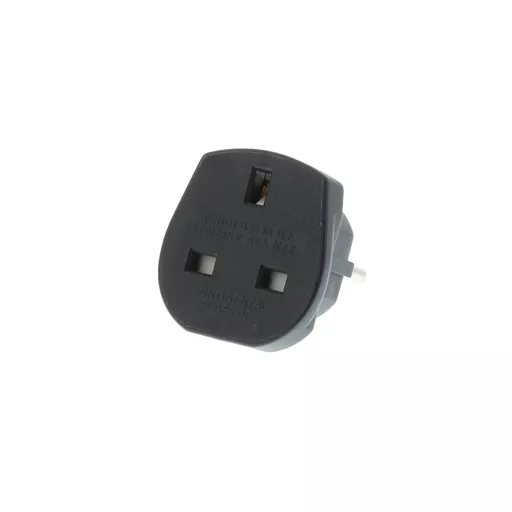 UK to Europe Travel Adaptor (10A), Black