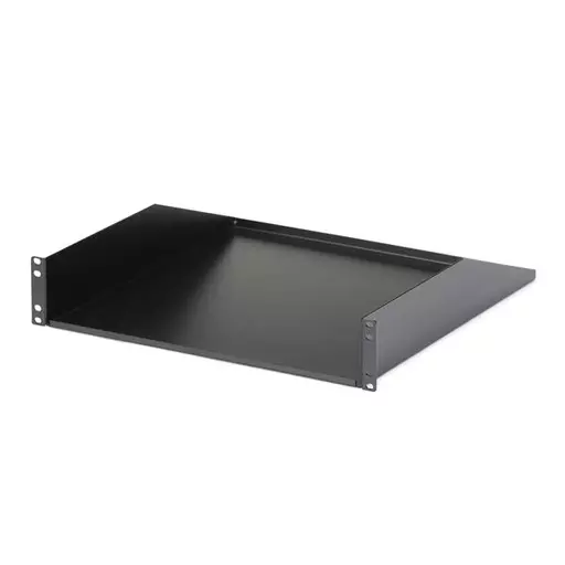 StarTech.com 2U Server Rack Shelf - Universal Rack Mount Cantilever Shelf for 19" Network Equipment Rack & Cabinet - Heavy Duty Steel – Weight Capacity 125lb/56kg - 18" Deep Tray, Black