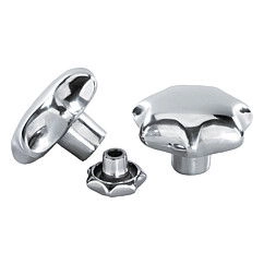 K0149 - Star Knobs In Aluminium Five Different Hole Types Size 8-16mm