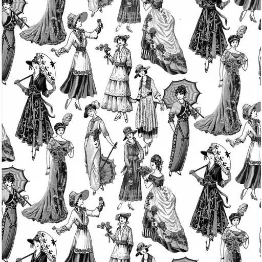 Victorian Black and White Textile