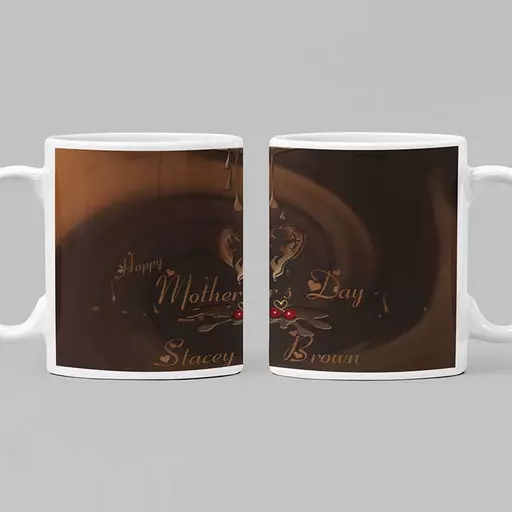 Happy Mothers Day Personalised Mug for Chocolate Lover Mum - Add Name