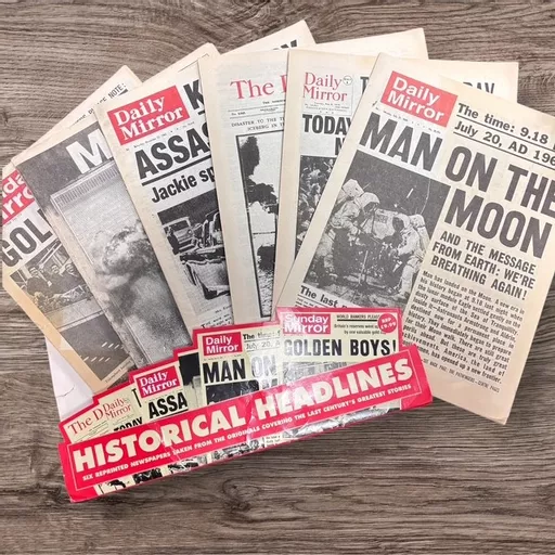 Historical Headlines - 6 Newspaper Reprints