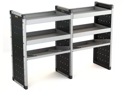 Trade Van Racking Double Unit - 2 Straight, 1 Angled Per Bay - H1279mm x W1966.5mm (933mm & 933mm)
