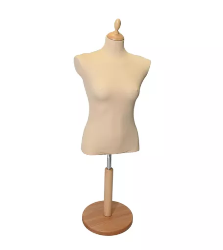 Exclusive Short Female Tailors Dummy with Short Disc Base - Natural