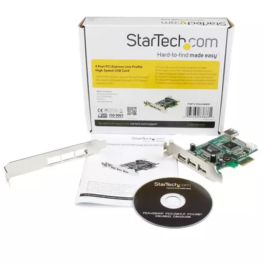 StarTech.com 4 Port PCI Express Low Profile High Speed USB Card