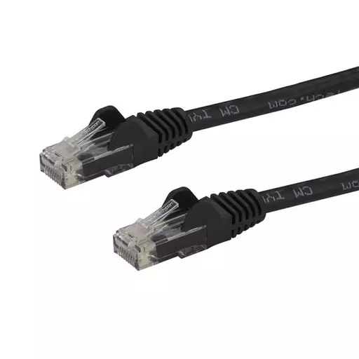 StarTech.com 10m CAT6 Ethernet Cable - Black CAT 6 Gigabit Ethernet Wire -650MHz 100W PoE RJ45 UTP Network/Patch Cord Snagless w/Strain Relief Fluke Tested/Wiring is UL Certified/TIA