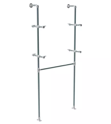 Wall Mounted Galvanised Metal Industrial Hanging/Shelving Bay