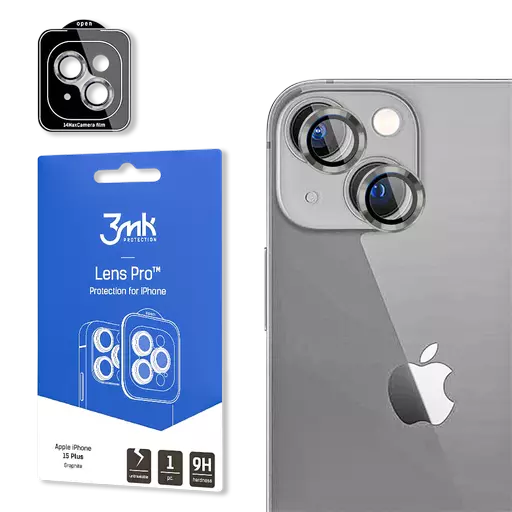 3mk - Lens Protection Pro (Graphite) - For iPhone 15