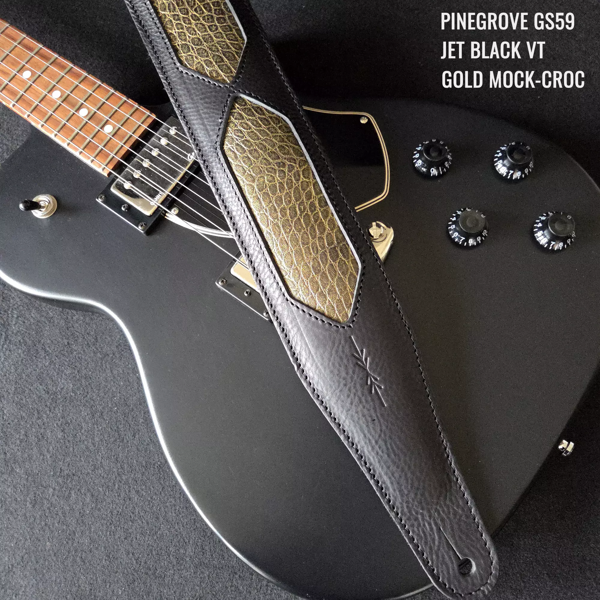GS59 black gold croc guitar strap 1 ANNO.jpg