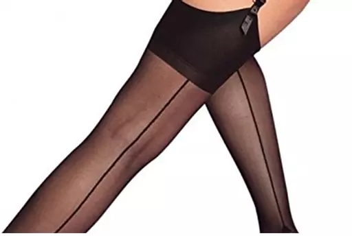 Sexy Black Seamed Stockings, Sizes 8-22