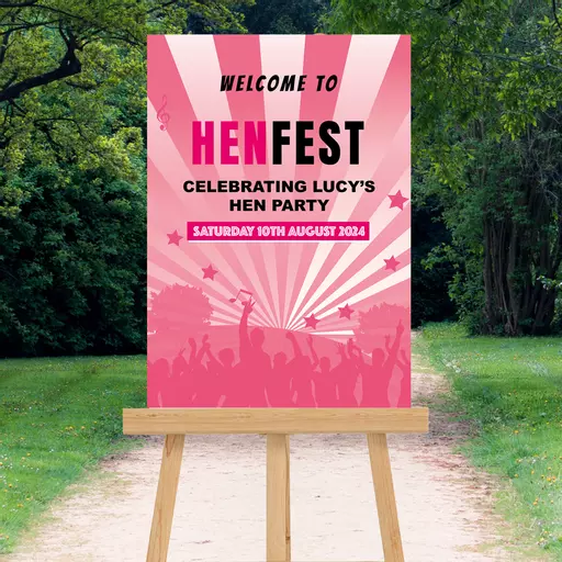 Personalised Festival Pink Welcome Sign