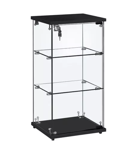 Counter Top Showcase Display Cabinet Black - Flat Packed